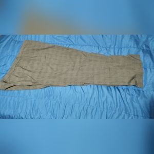 George 22w light gray slacks with stripe/plaid/blue stripe details.